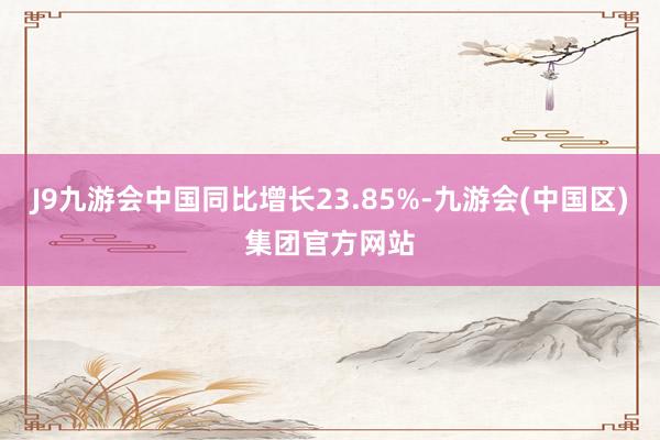 J9九游会中国同比增长23.85%-九游会(中国区)集团官方网站